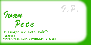 ivan pete business card